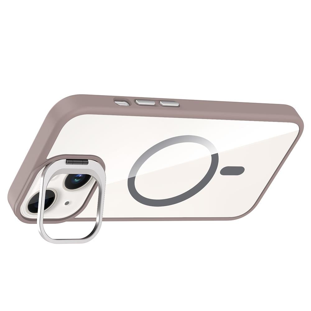 Apple iPhone 13 Kılıf Standlı ve Kamera Lens Hediyeli M-Safe Şarj Özellikli Zore Etro Kapak