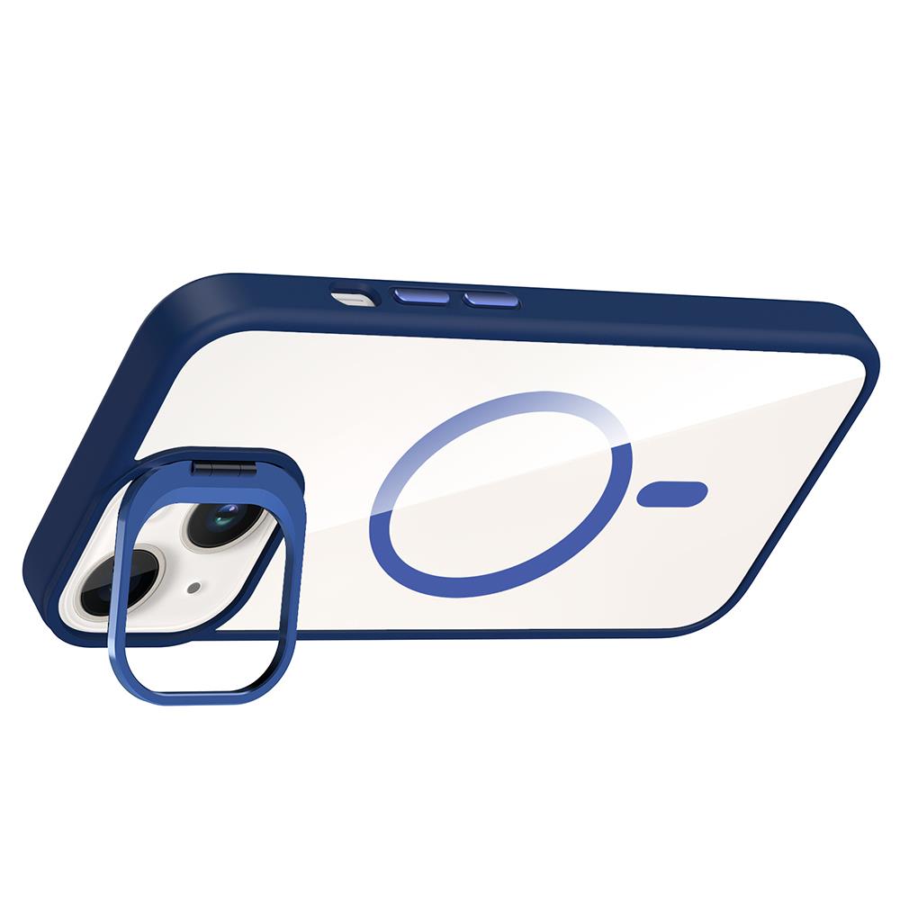 Apple iPhone 13 Kılıf Standlı ve Kamera Lens Hediyeli M-Safe Şarj Özellikli Zore Etro Kapak