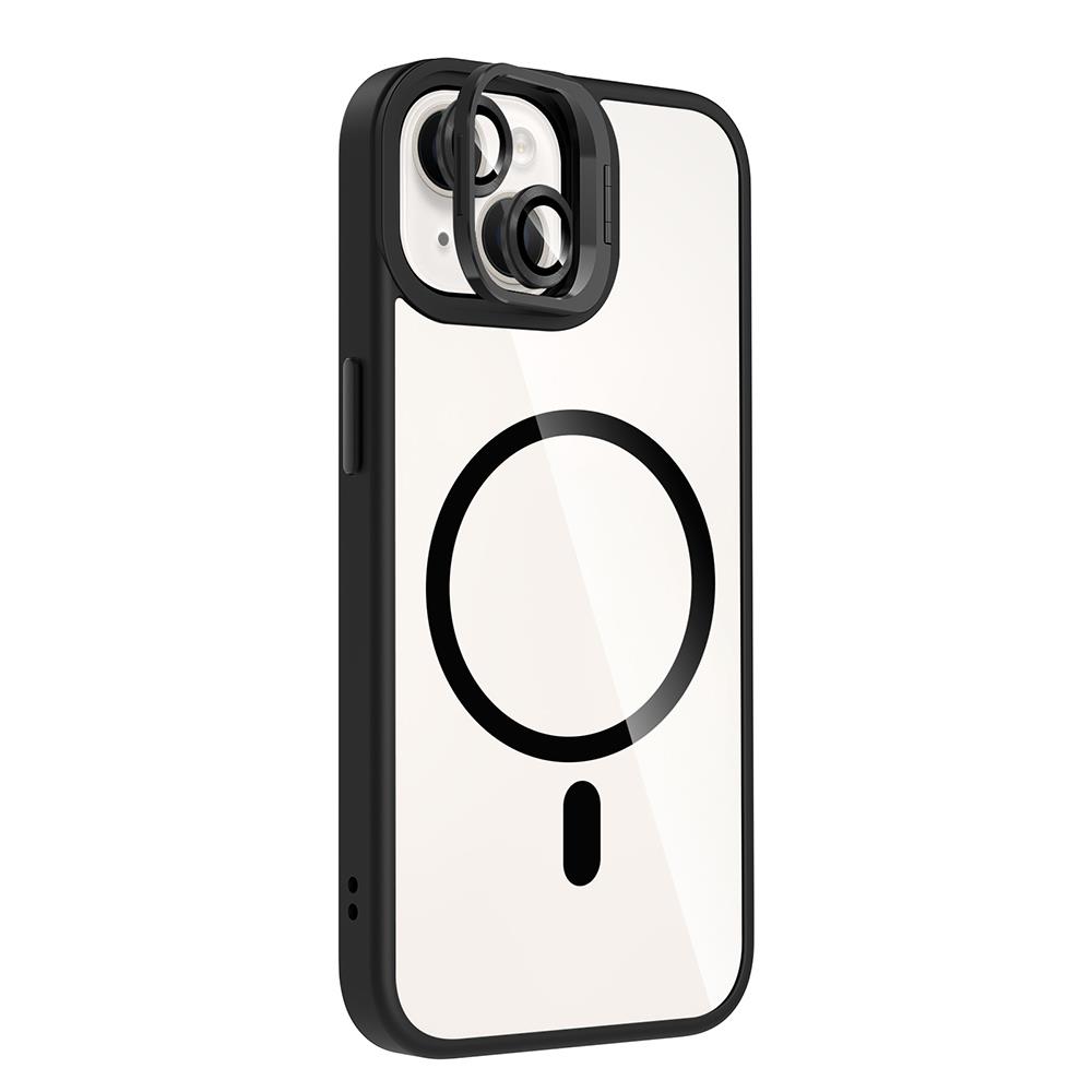 Apple iPhone 13 Kılıf Standlı ve Kamera Lens Hediyeli M-Safe Şarj Özellikli Zore Etro Kapak