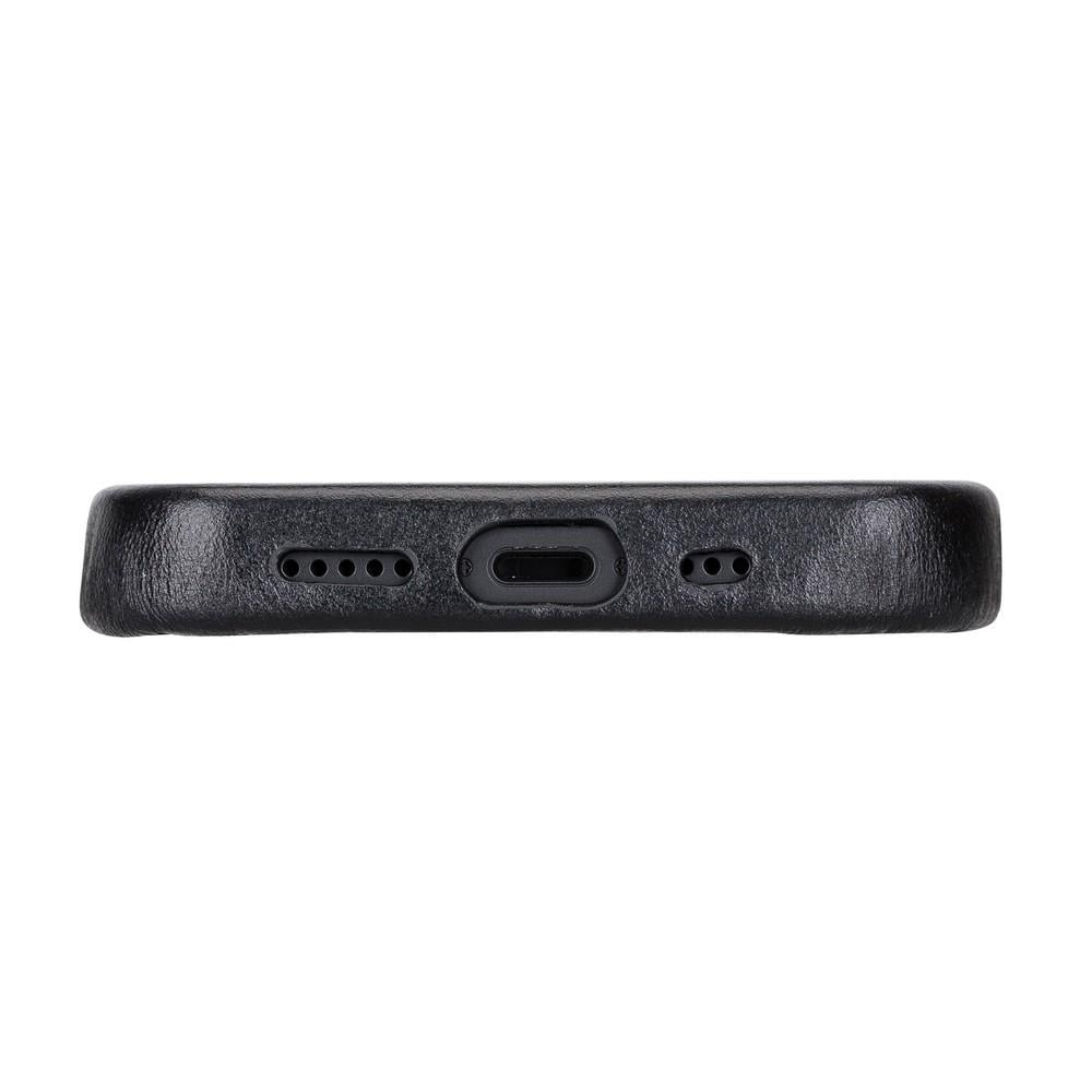 Apple iPhone 13 Mini Uyumlu Deri Arka Kapak ROCK RST1 Siyah