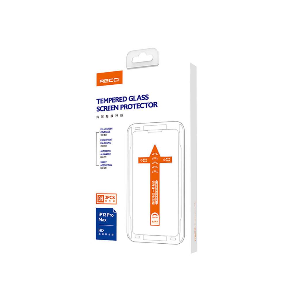 Apple iPhone 13 Recci RSP-A10 HD Temperli Cam Ekran Koruyucu + Kolay Uygulama Aparatlı