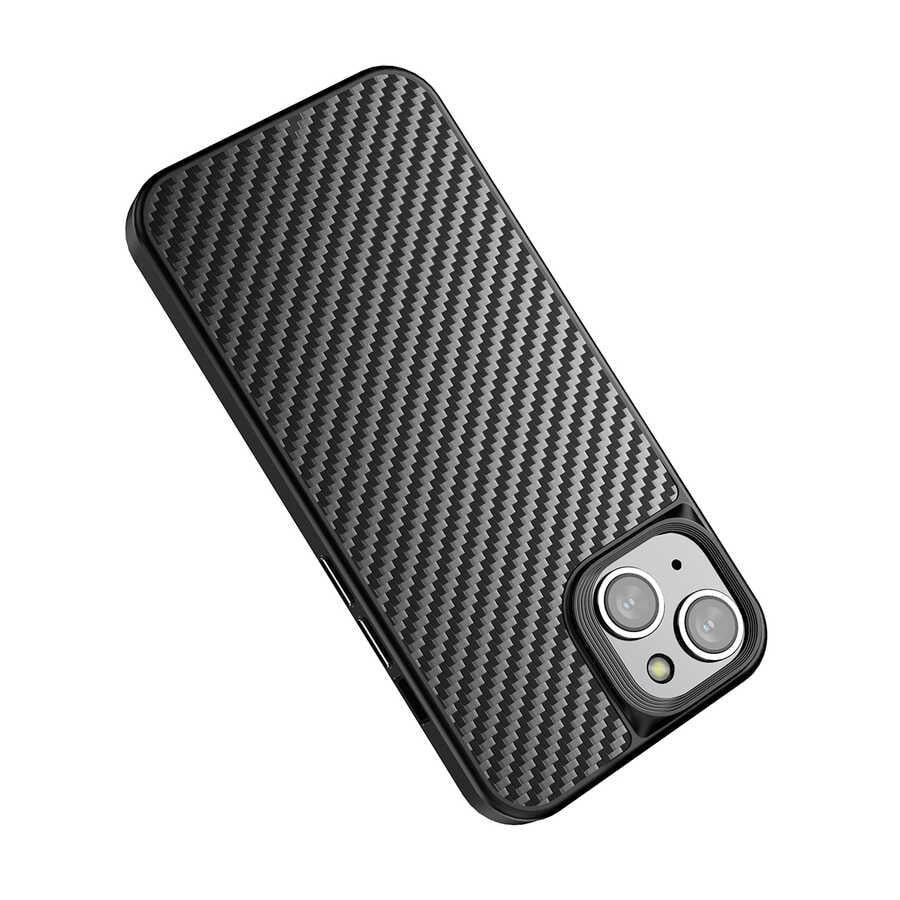 Apple iPhone 14 Kılıf Aramid Karbon Fiber M-safe Özellikli Wlons Radison Kapak