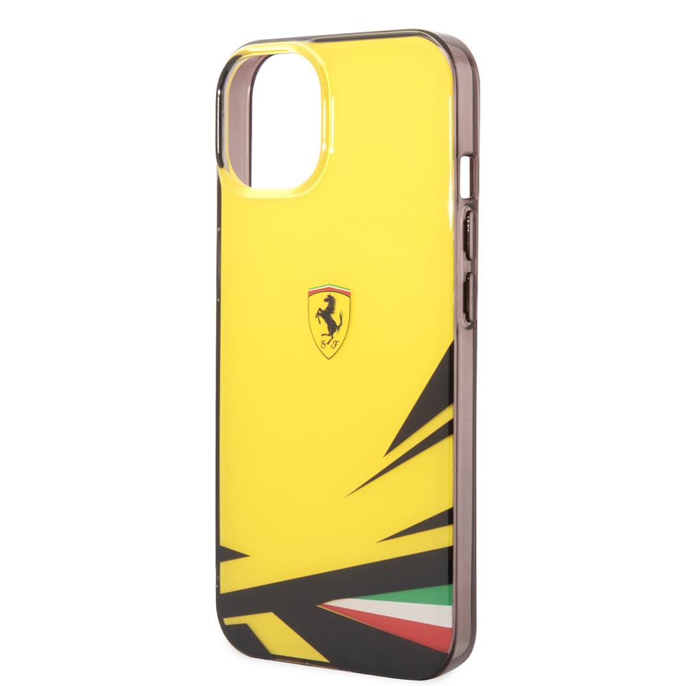 Apple iPhone 14 Kılıf Ferrari Orjinal Lisanslı Baskı Logolu İtalyan Bayrak Baskılı Dizayn Kapak