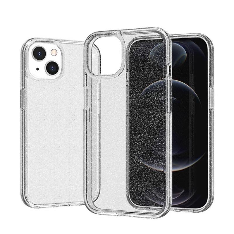 Apple iPhone 14 Kılıf Parlayan Simli Şeffaf Zore Redos Kapak