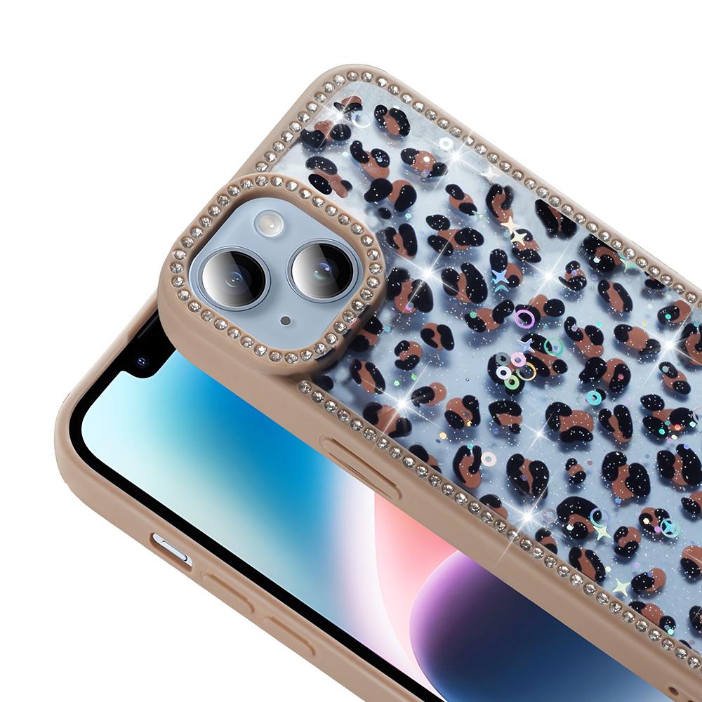 Apple iPhone 14 Kılıf Taşlı ve Simli Tasarım Zore Azra Kapak