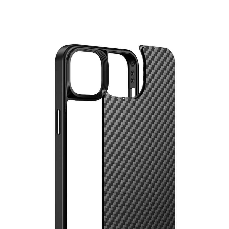 Apple iPhone 14 Plus Kılıf Aramid Karbon Fiber M-safe Özellikli Wlons Radison Kapak