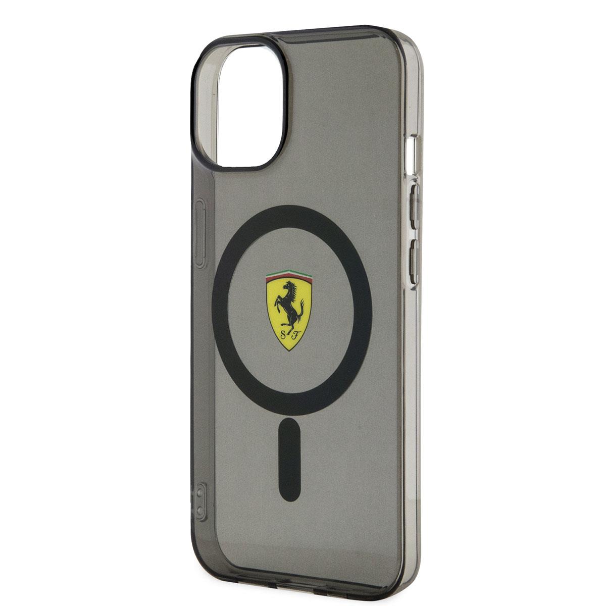 Apple iPhone 14 Plus Kılıf Ferrari M-safe Şarj Özellikli Yarı Transparan Dizayn Kapak