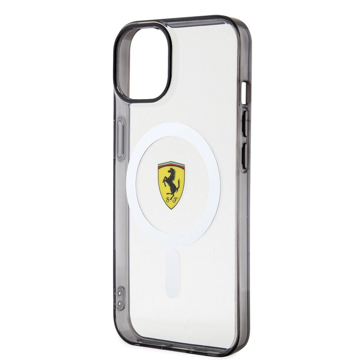 Apple iPhone 14 Plus Kılıf Ferrari M-safe Şarj Özellikli Transparan Dizayn Kapak