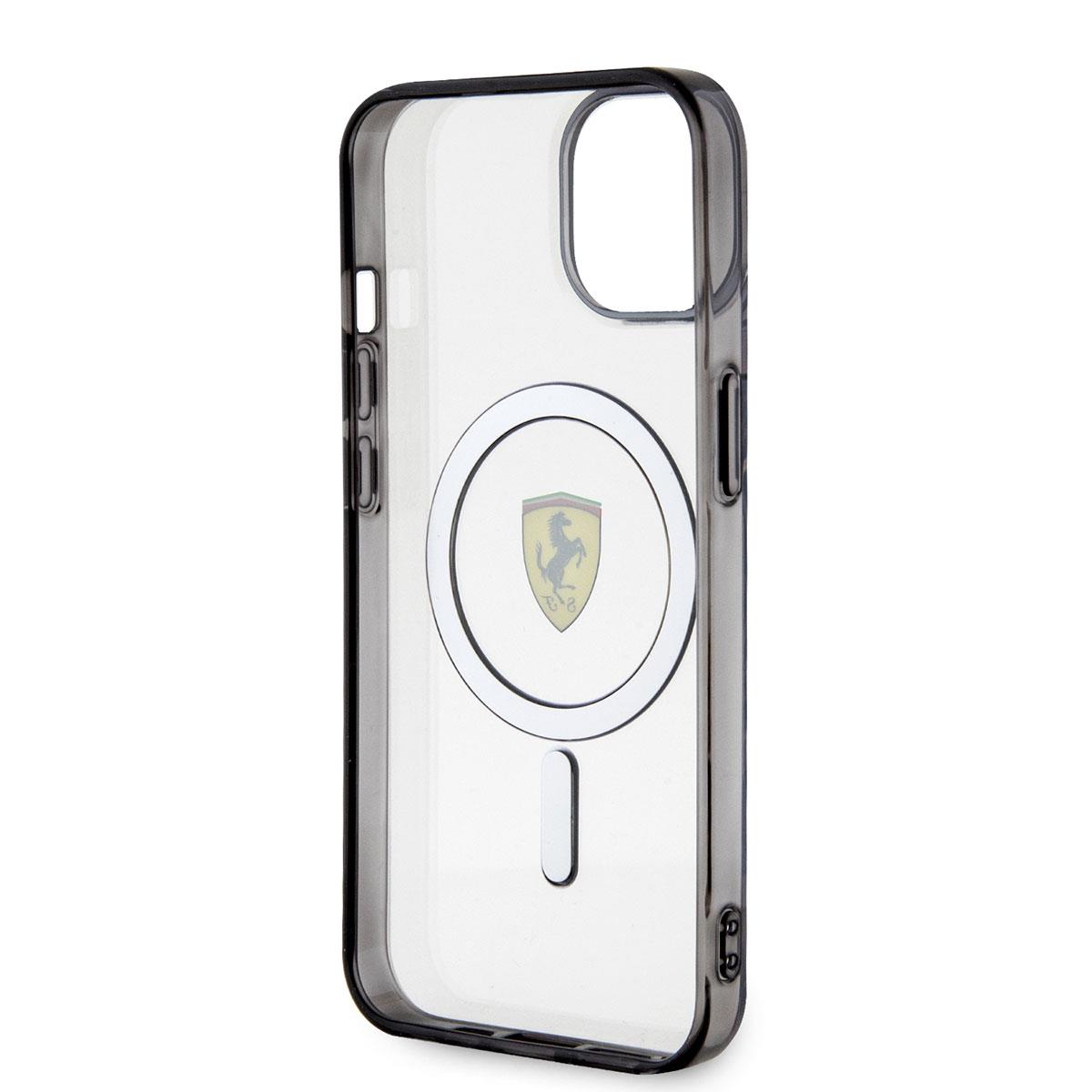 Apple iPhone 14 Plus Kılıf Ferrari M-safe Şarj Özellikli Transparan Dizayn Kapak