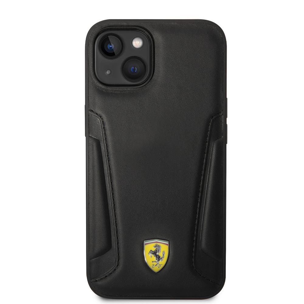 Apple iPhone 14 Plus Kılıf Ferrari Orjinal Lisanslı M-safe Şarj Özellikli Deri Kenarları Damgalı Dizayn Kapak