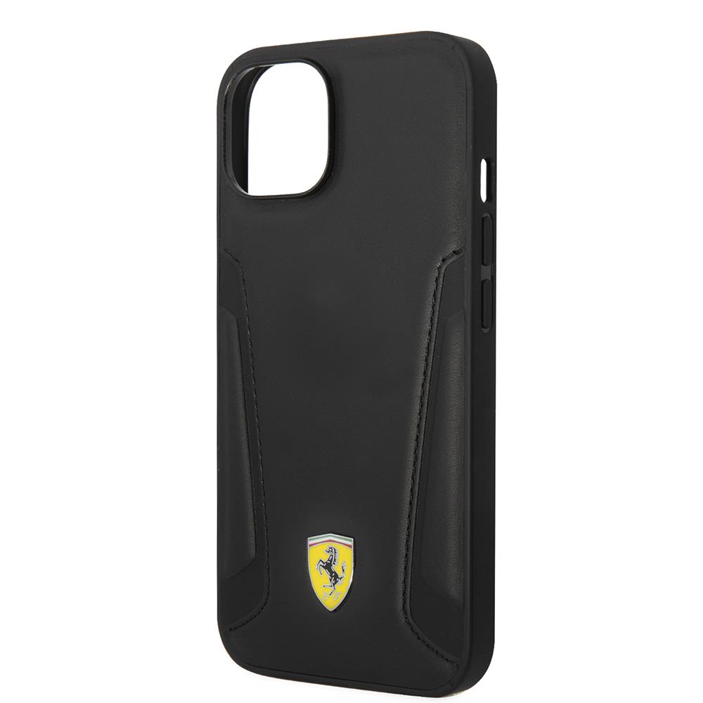 Apple iPhone 14 Plus Kılıf Ferrari Orjinal Lisanslı M-safe Şarj Özellikli Deri Kenarları Damgalı Dizayn Kapak