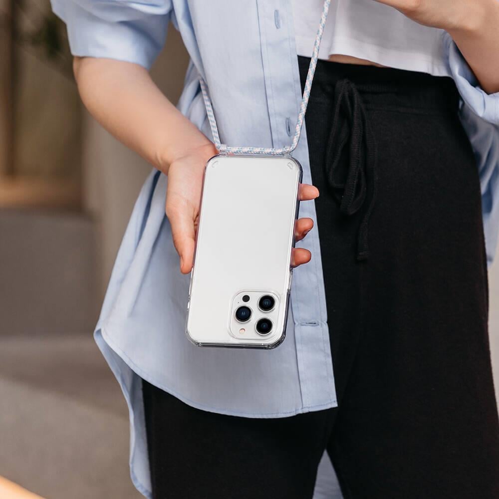 Apple iPhone 14 Pro Kılıf Boyun Askılı Şok Önleyicili Şeffaf Lisanslı Switcheasy Play Kapak