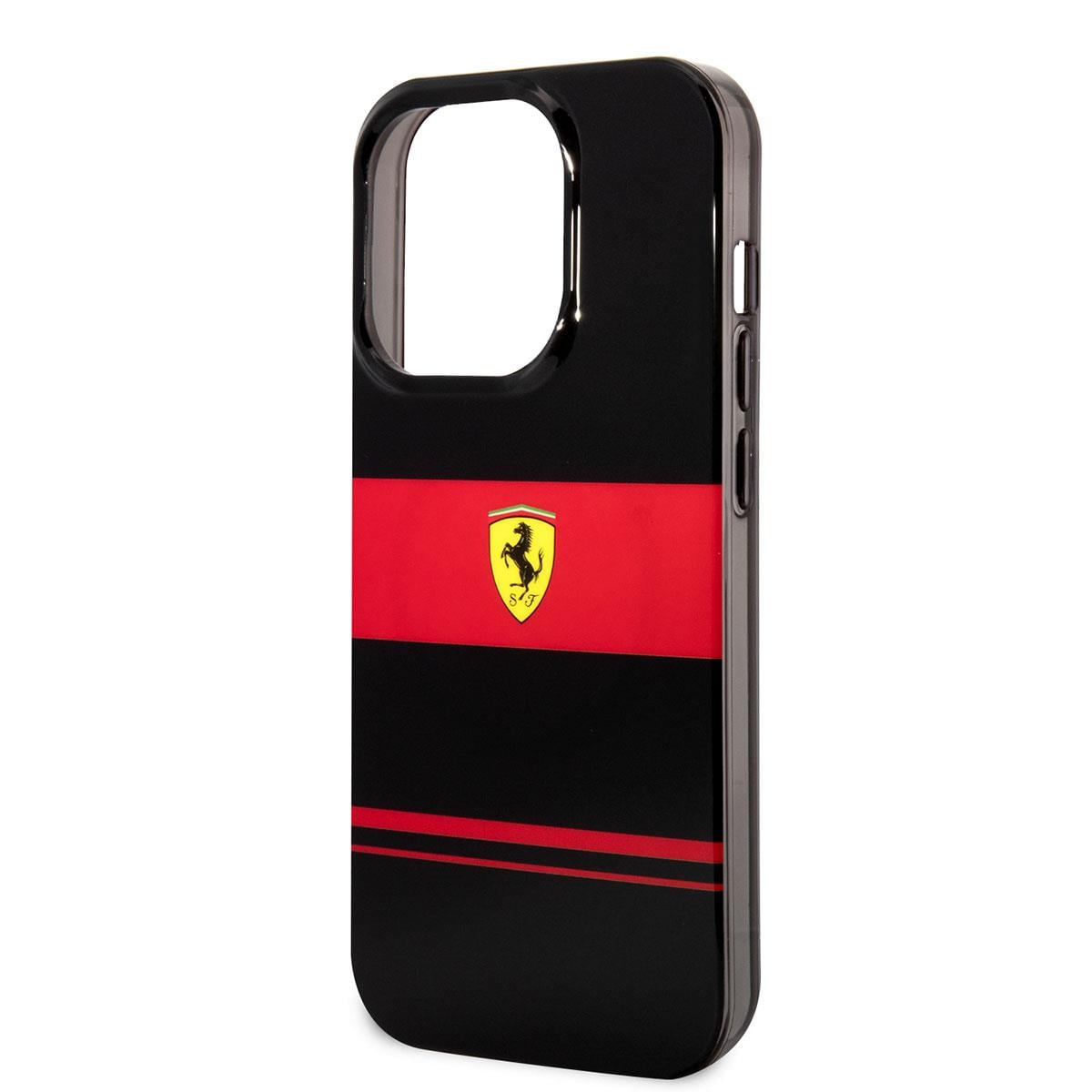 Apple iPhone 14 Pro Kılıf Ferrari Orjinal Lisanslı M-safe Şarj Özellikli Yatay Çizgili Dizayn Kapak