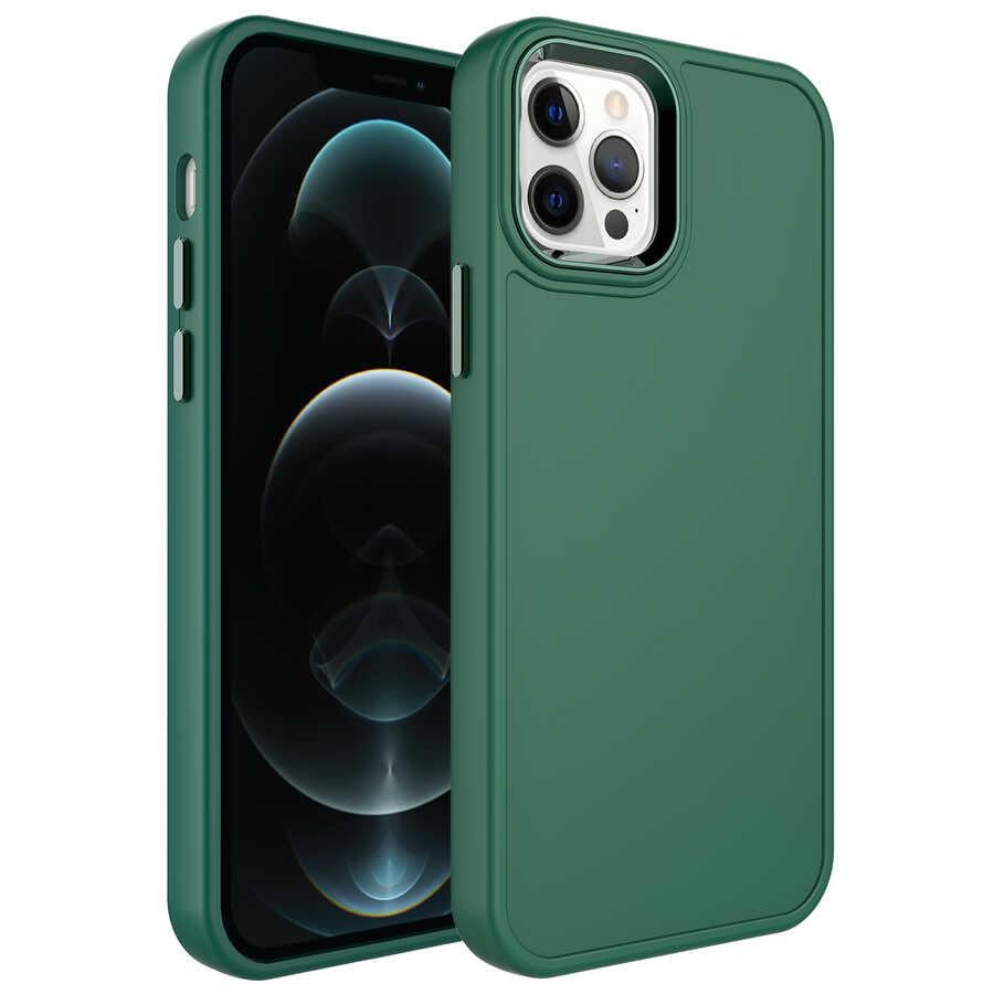 Apple iPhone 14 Pro Kılıf Metal Çerçeve ve Buton Tasarımlı Sert Zore Botox Kapak