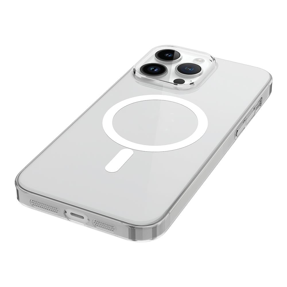 Apple iPhone 14 Pro Max Kamera Korumalı M-Safe Şarj Özellikli Şeffaf Zore London Sert PC Kapak