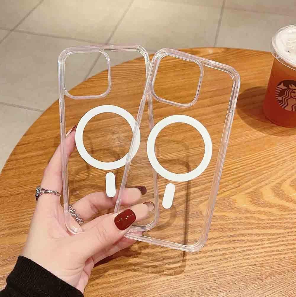 Apple iPhone 15 Kamera Korumalı M-Safe Şarj Özellikli Şeffaf Zore London Sert PC Kapak