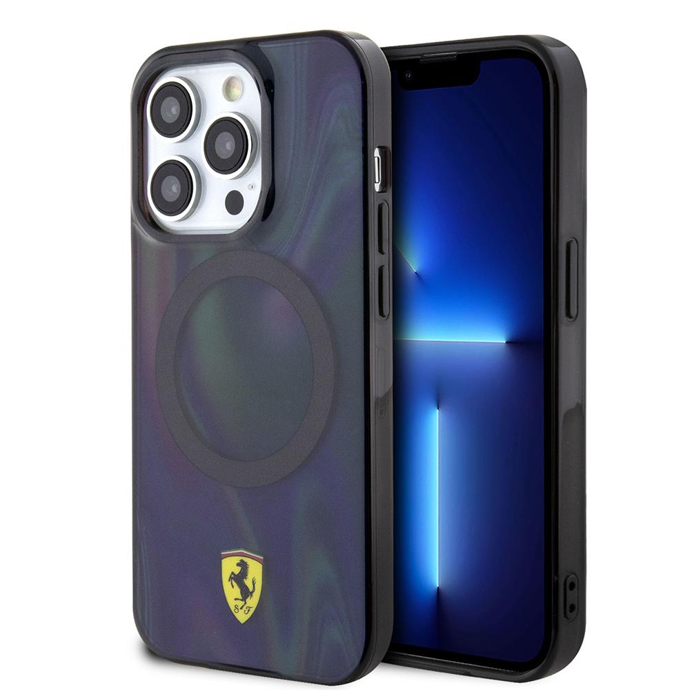Apple iPhone 15 Pro Kılıf Ferrari Orjinal Lisanslı Deri Dikişli Arka Yüzey Metal Logo Tasarımlı Kapak