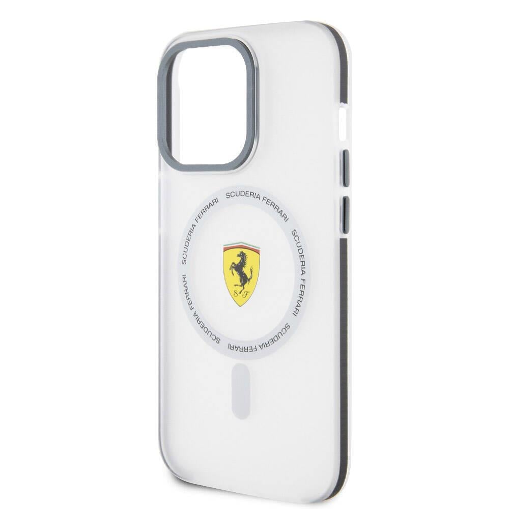 Apple iPhone 15 Pro Kılıf Ferrari Orjinal Lisanslı M-safe Şarj Özellikli Kontrast Bumper SF Ring Kapak