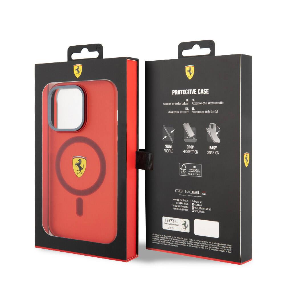 Apple iPhone 15 Pro Max Kılıf Ferrari Orjinal Lisanslı M-safe Şarj Özellikli Kontrast Bumper Kapak
