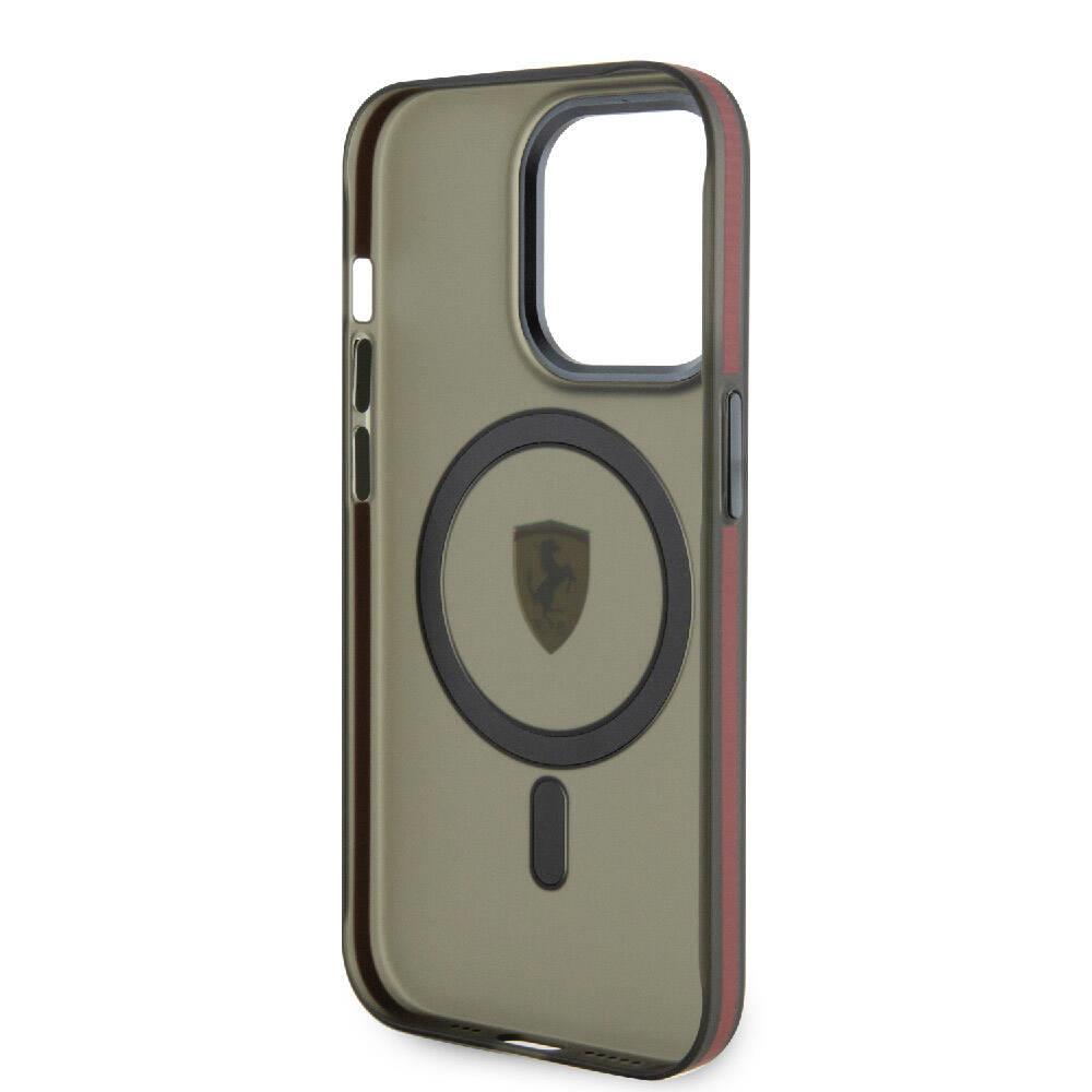 Apple iPhone 15 Pro Max Kılıf Ferrari Orjinal Lisanslı M-safe Şarj Özellikli Kontrast Bumper Kapak