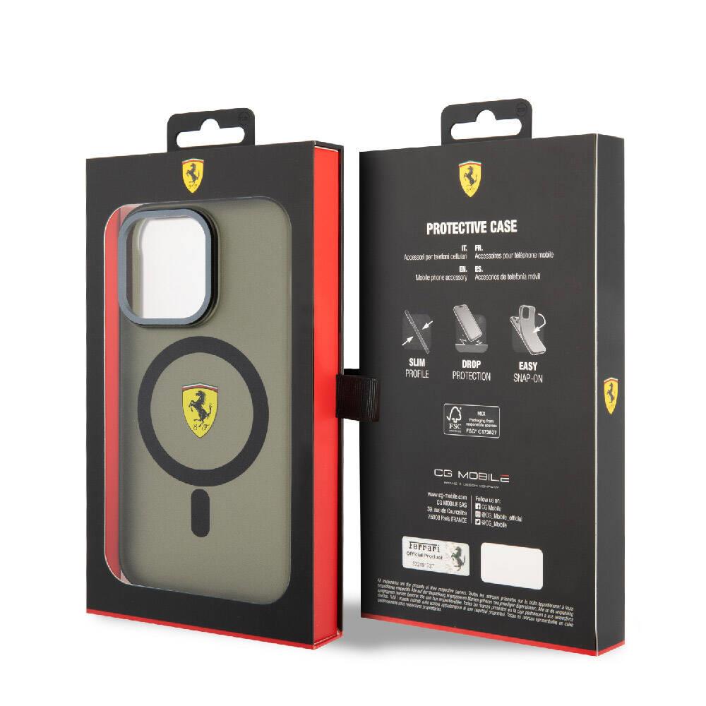 Apple iPhone 15 Pro Max Kılıf Ferrari Orjinal Lisanslı M-safe Şarj Özellikli Kontrast Bumper Kapak