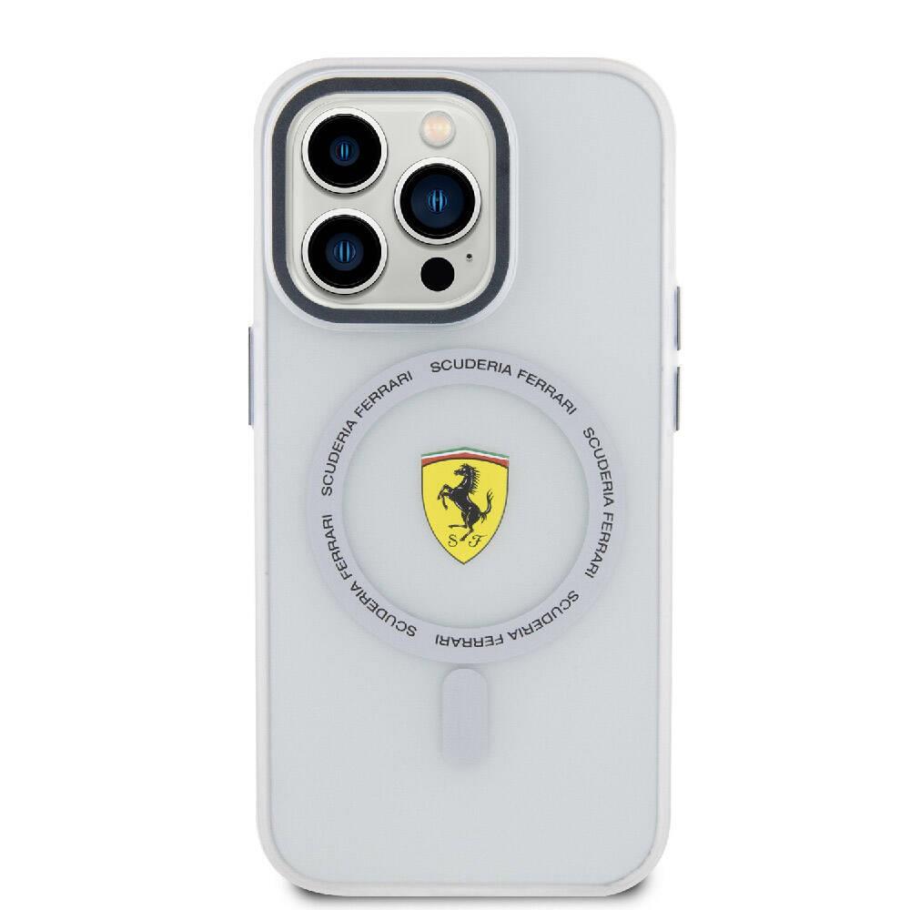 Apple iPhone 15 Pro Max Kılıf Ferrari Orjinal Lisanslı M-safe Şarj Özellikli Kontrast Bumper SF Ring Kapak