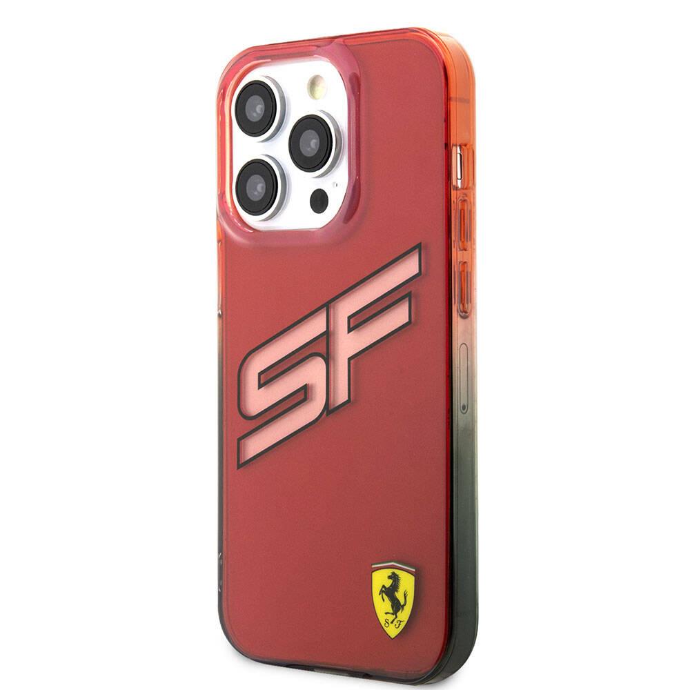 Apple iPhone 15 Pro Max Kılıf Ferrari Orjinal Lisanslı Transparan SF Yazılı Kenarları Renk Geçişli Kapak