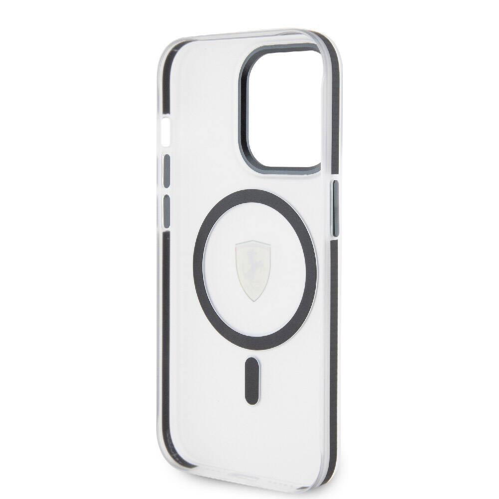 Apple iPhone 15 Pro Max Kılıf Ferrari Orjinal Lisanslı M-safe Şarj Özellikli Kontrast Bumper SF Ring Kapak