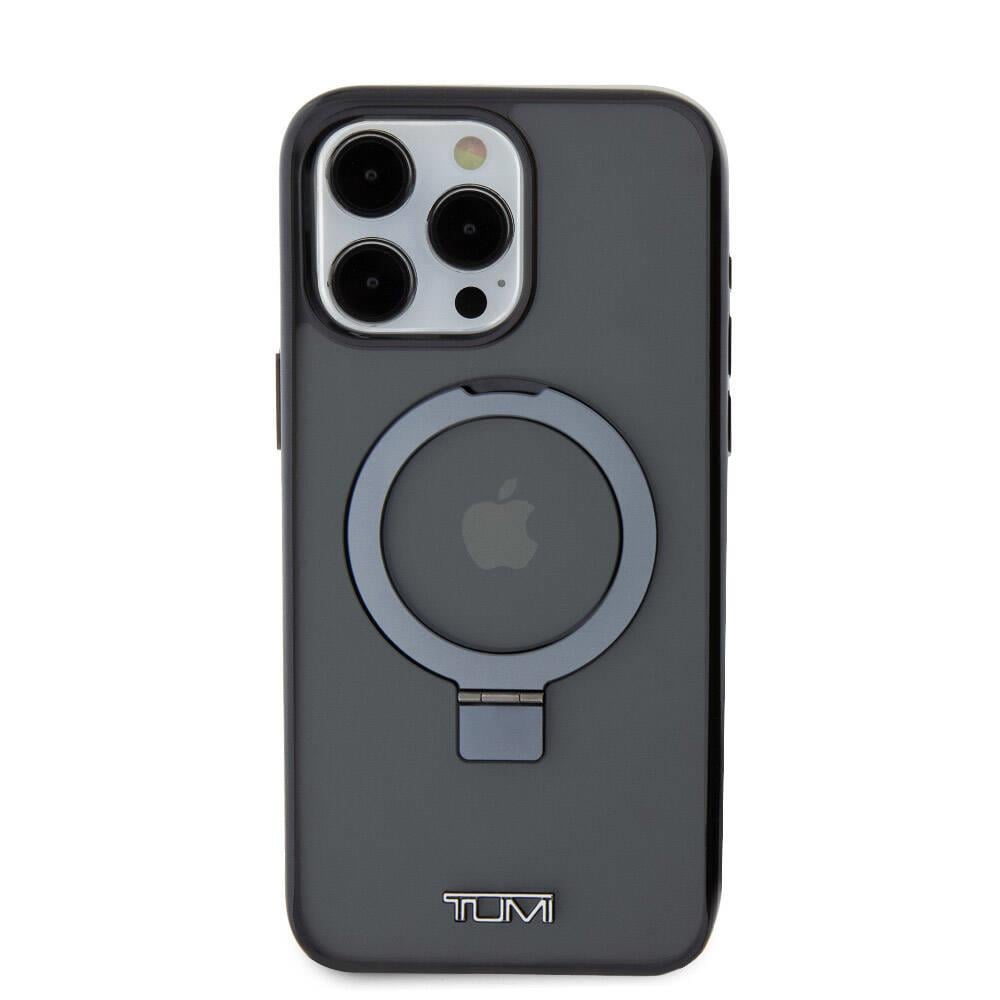 Apple iPhone 15 Pro Max Kılıf TUMI Orjinal Lisanslı M-safe Şarj Özellikli PC TPU Metal Logolu Ring Standlı Kapak