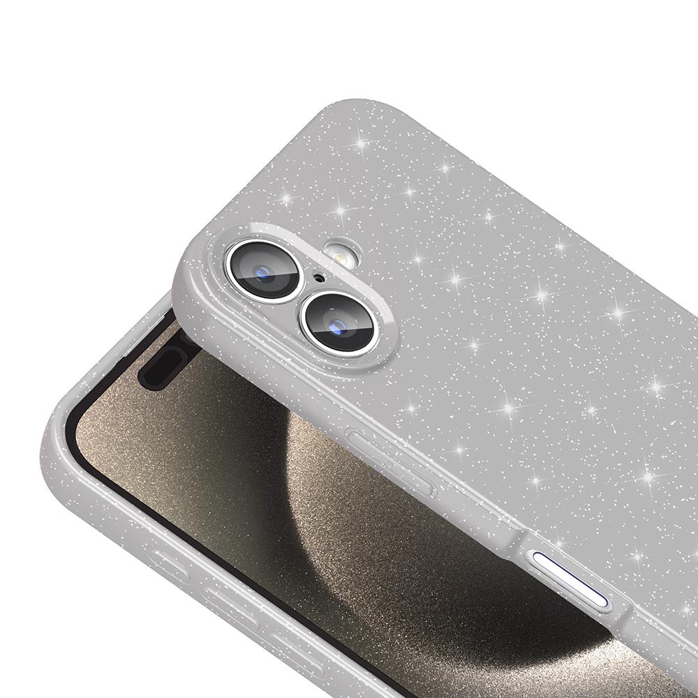 Apple iPhone 16 Kılıf Kamera Korumalı Simli Lüks Zore Koton Kapak