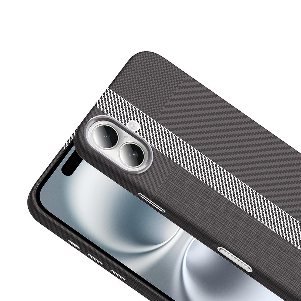 Apple iPhone 16 Kılıf Magsafe Şarj Özellikli Karbon Fiber Görünümlü Zore Gros Kapak