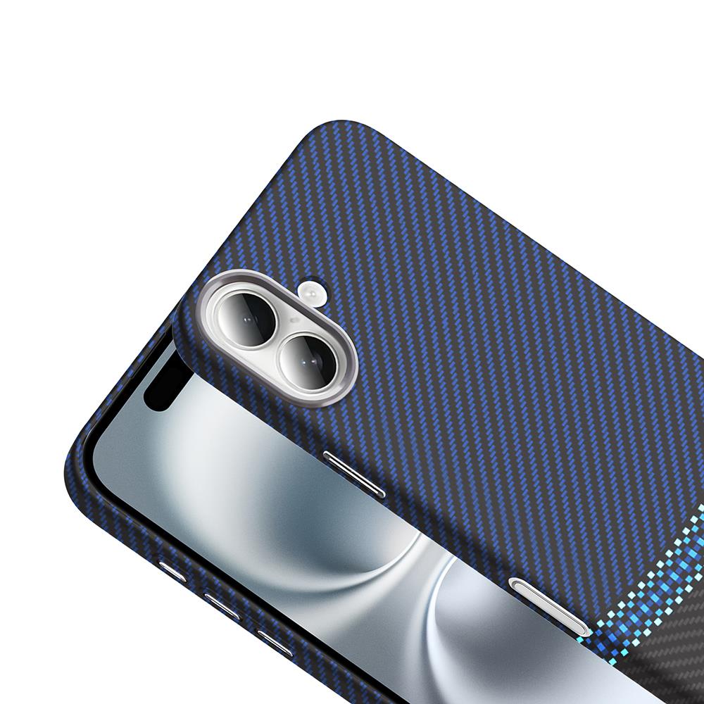 Apple iPhone 16 Kılıf Magsafe Şarj Özellikli Karbon Fiber Görünümlü Zore Gros Kapak