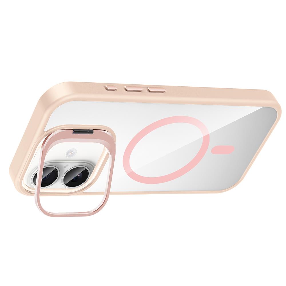 Apple iPhone 16 Kılıf Standlı ve Kamera Lens Hediyeli M-Safe Şarj Özellikli Zore Etro Kapak