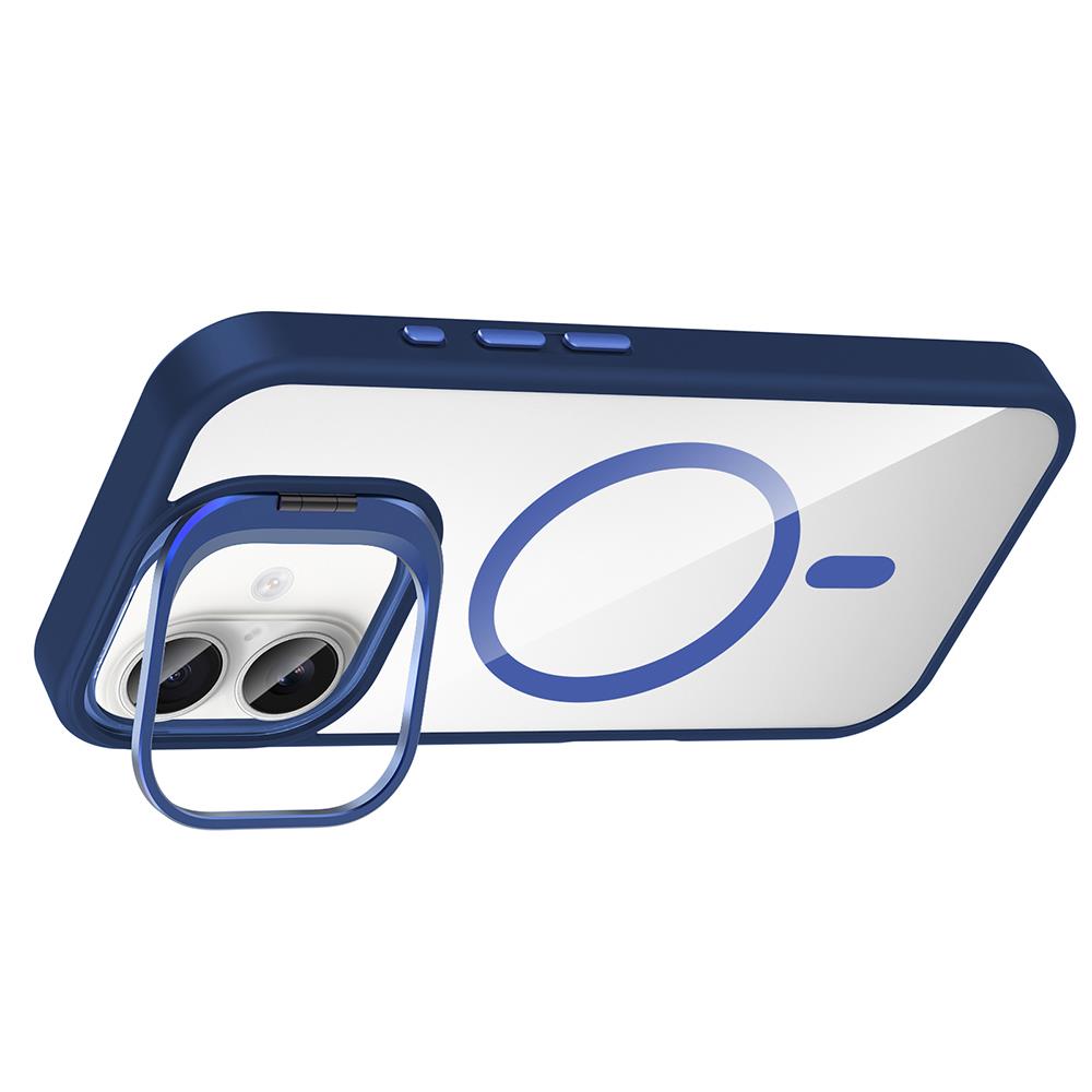 Apple iPhone 16 Kılıf Standlı ve Kamera Lens Hediyeli M-Safe Şarj Özellikli Zore Etro Kapak