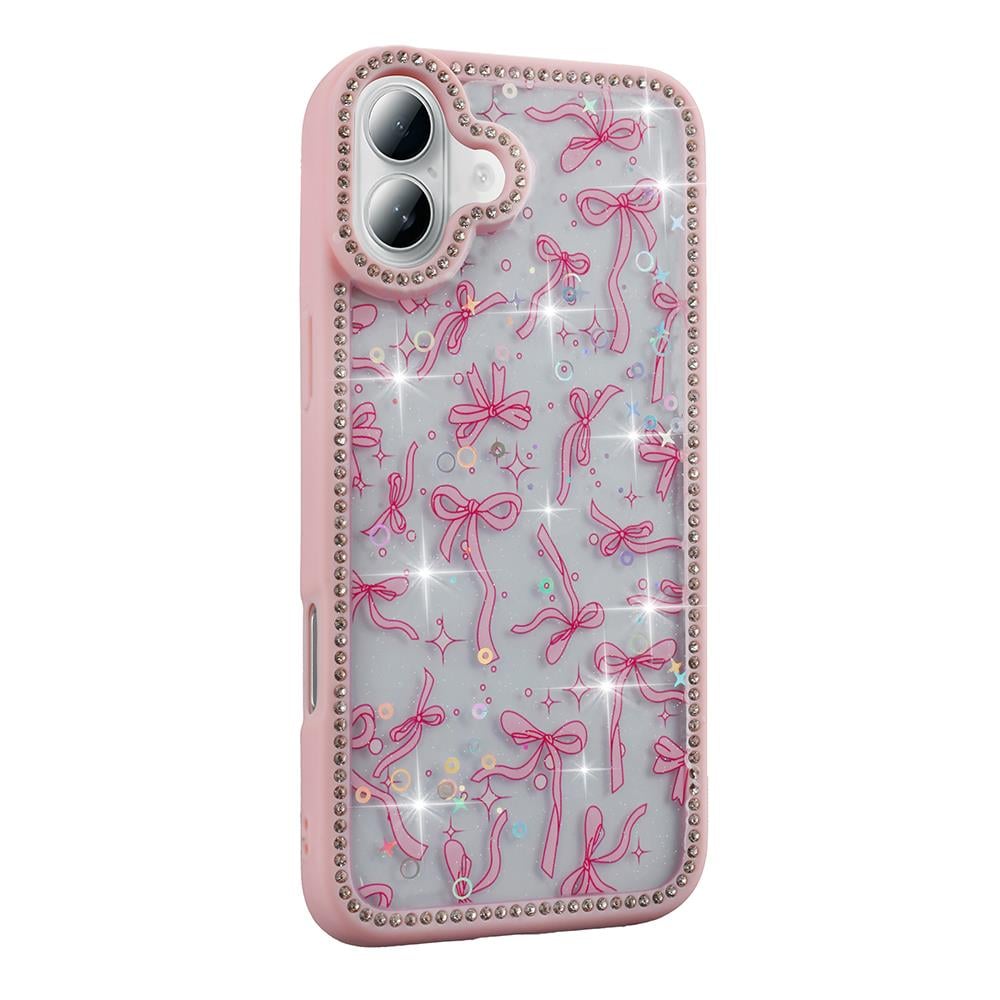 Apple iPhone 16 Kılıf Taşlı ve Simli Tasarım Zore Azra Kapak