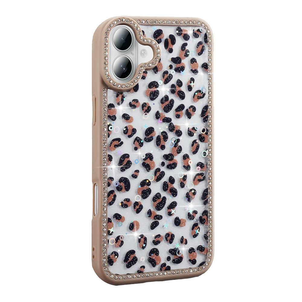 Apple iPhone 16 Kılıf Taşlı ve Simli Tasarım Zore Azra Kapak