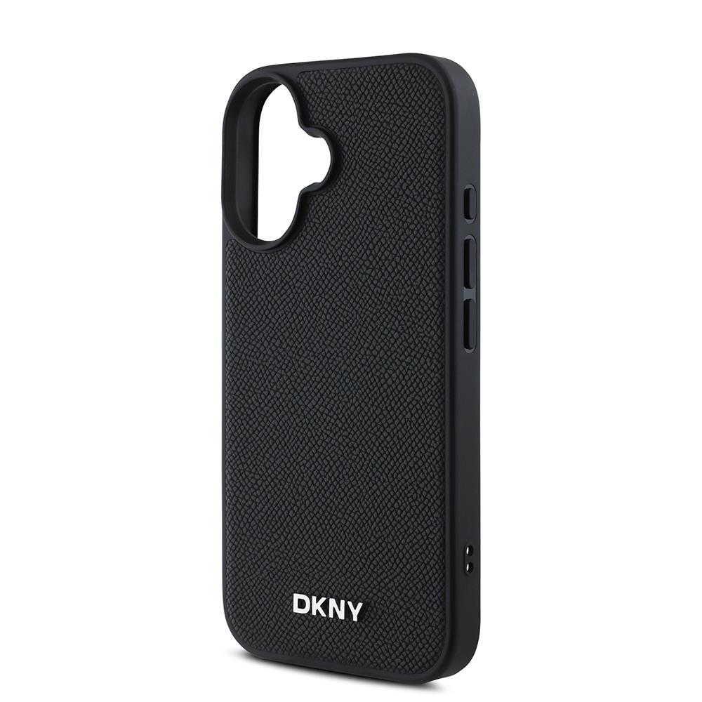 Apple iPhone 16 Plus Kılıf DKNY Orjinal Lisanslı M-safe Şarj Özellikli Metal Logolu PU Deri Grained Kapak