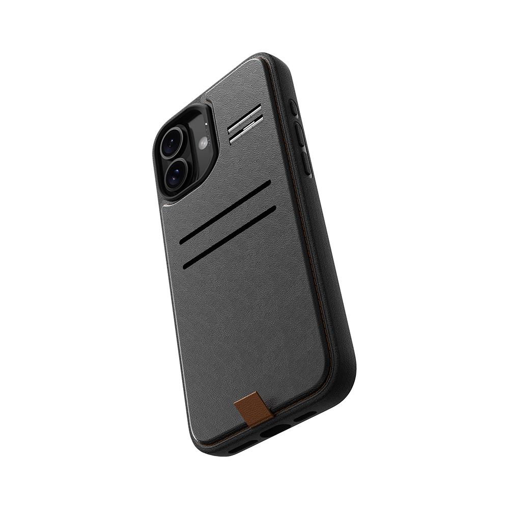 Apple iPhone 16 Plus Kılıf M-safe Şarj Özellikli Raptic Slim Wallet Serisi Deri Görünümlü Kartlıklı Standlı Kapak