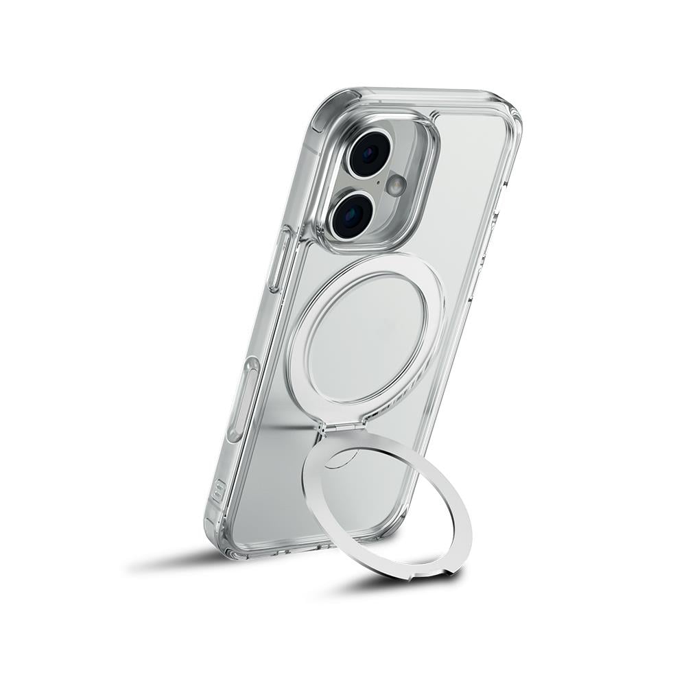Apple iPhone 16 Plus Kılıf M-safe Şarj Özellikli Raptic Air Stand Serisi Buzlu Transparan Tasarımlı Standlı Kapak