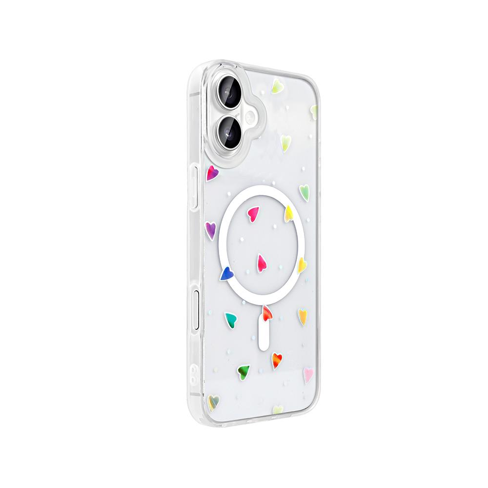 Apple iPhone 16 Plus Kılıf M-Safe Şarj Özellikli Şeffaf Zore Folk Sert Kapak