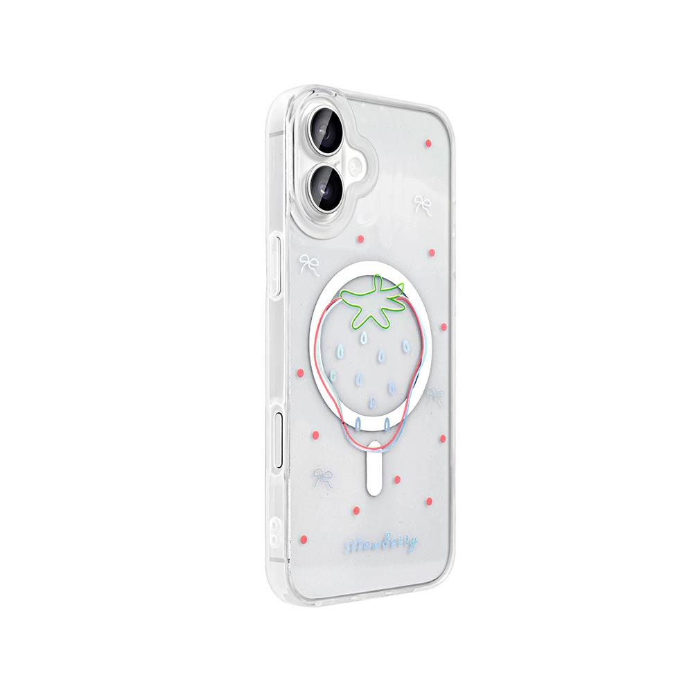 Apple iPhone 16 Plus Kılıf M-Safe Şarj Özellikli Şeffaf Zore Folk Sert Kapak