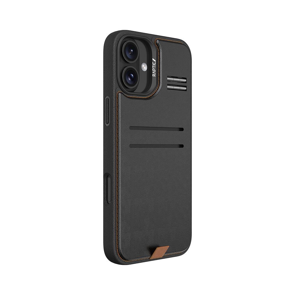 Apple iPhone 16 Plus Kılıf M-safe Şarj Özellikli Raptic Slim Wallet Serisi Deri Görünümlü Kartlıklı Standlı Kapak