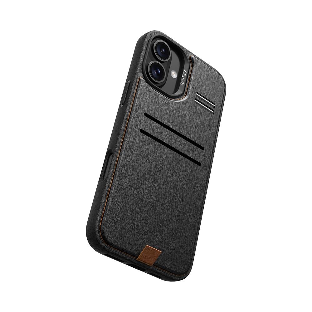 Apple iPhone 16 Plus Kılıf M-safe Şarj Özellikli Raptic Slim Wallet Serisi Deri Görünümlü Kartlıklı Standlı Kapak