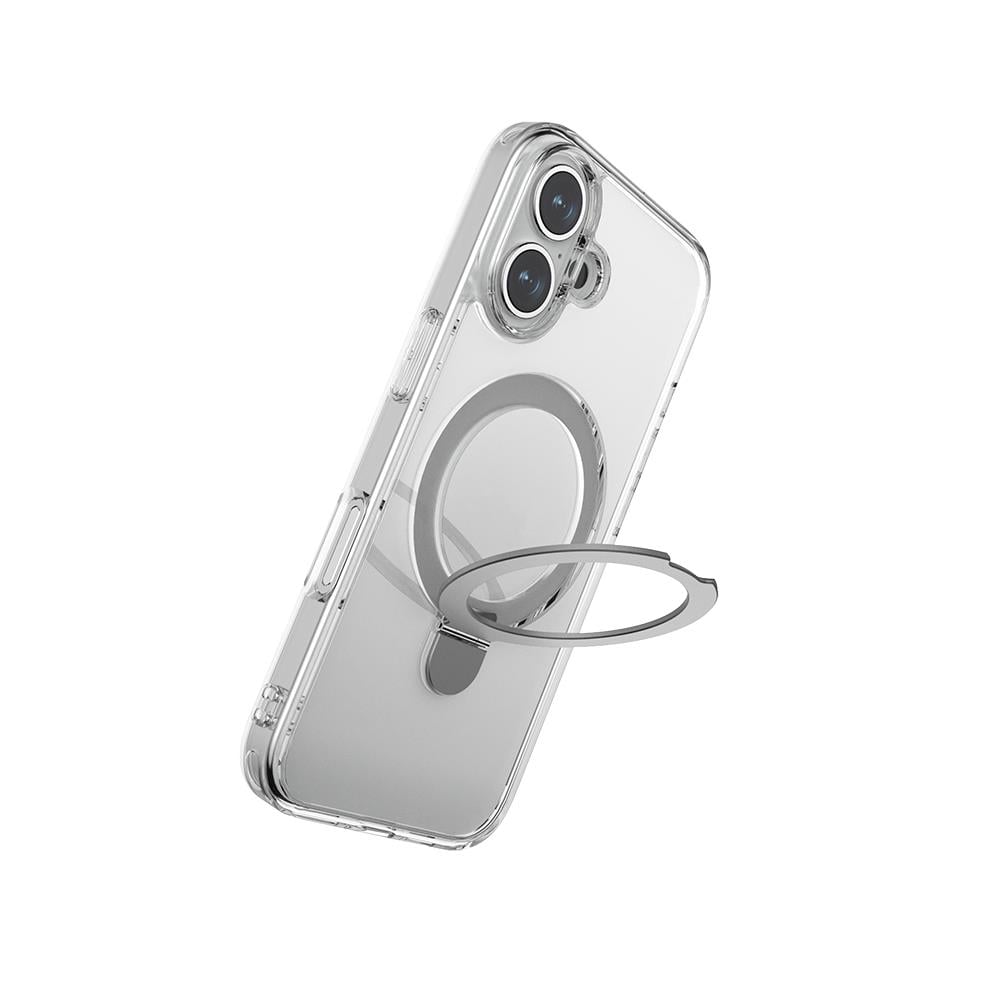 Apple iPhone 16 Plus Kılıf M-safe Şarj Özellikli Raptic Air Stand Serisi Buzlu Transparan Tasarımlı Standlı Kapak