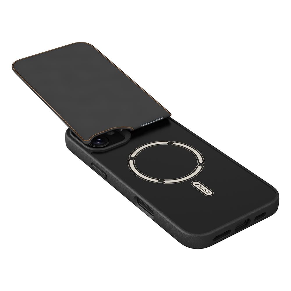 Apple iPhone 16 Plus Kılıf M-safe Şarj Özellikli Raptic Slim Wallet Serisi Deri Görünümlü Kartlıklı Standlı Kapak
