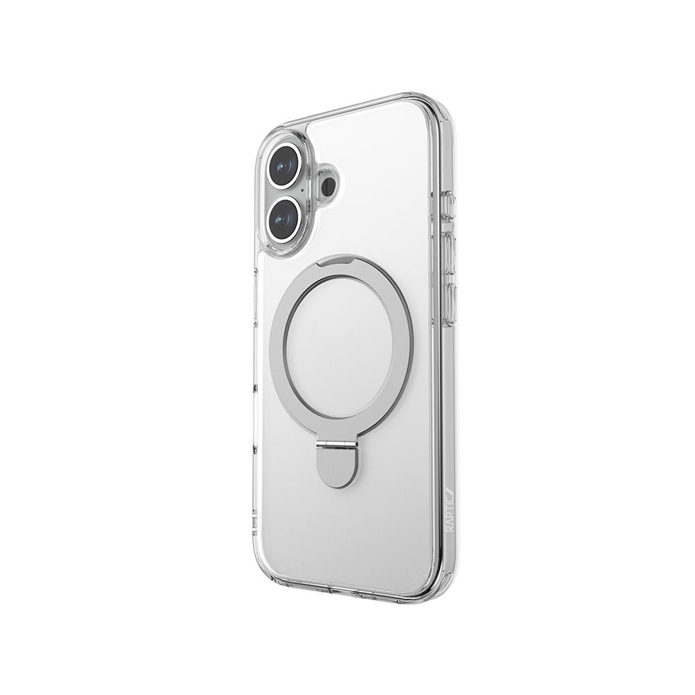 Apple iPhone 16 Plus Kılıf M-safe Şarj Özellikli Raptic Air Stand Serisi Buzlu Transparan Tasarımlı Standlı Kapak