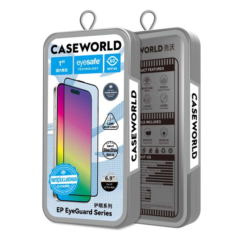 Apple iPhone 16 Pro CaseWorld EyeGuard Serisi 2.5D Eyesafe Teknolojili Cam Ekran Koruyucu