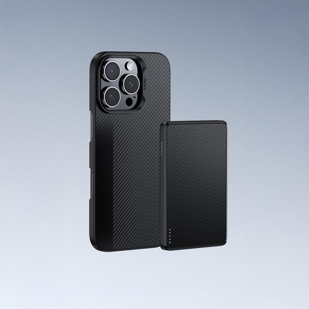 Apple iPhone 16 Pro Kılıf Benks M-safe Şarj Özellikli Metal Kamera Çerçeveli Magnetik ArmorAir 600D Kevlar Fiber Kapak