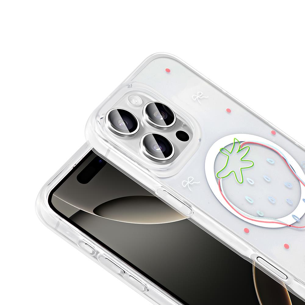 Apple iPhone 16 Pro Kılıf M-Safe Şarj Özellikli Şeffaf Zore Folk Sert Kapak