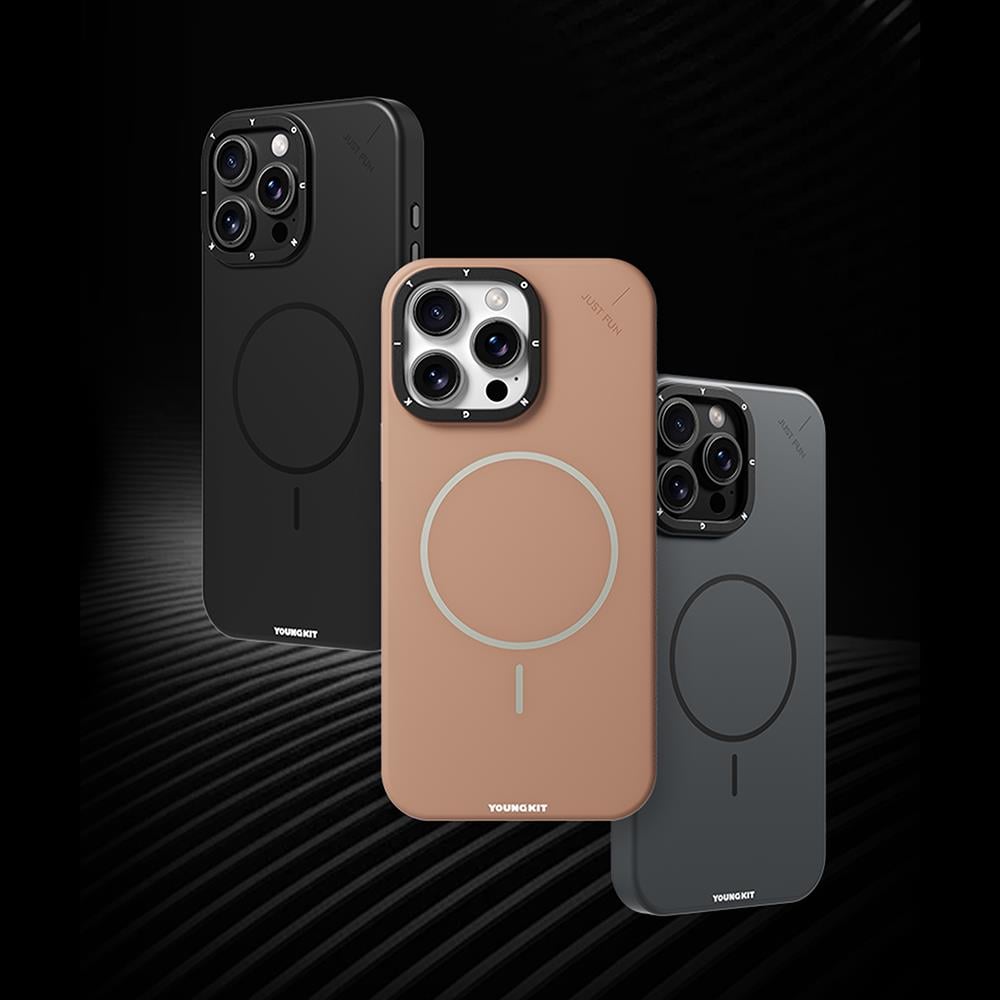 Apple iPhone 16 Pro Kılıf M-Safe Şarj Özellikli Zore Vax Sert PC Kapak